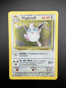 Pokemon Card Wigglytuff 19/130 Holo SWIRL Base Set 2 WOTC LP - Picture 1 of 4