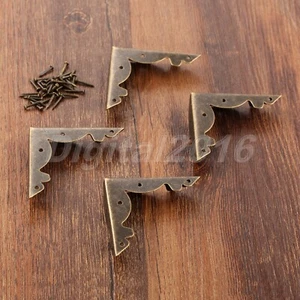 4pcs Jewelry Wine Wood Box Chest Corner Protector Guards Scrapbooking Decorative - Picture 1 of 12