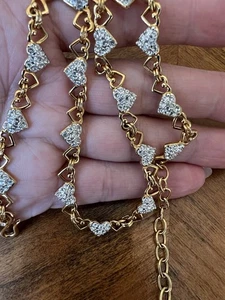 Spektakuläre Vintage Herz Halskette mit Swarovski Kristallen - Bild 1 von 14