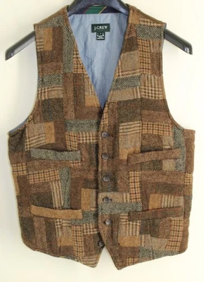J.CREW SZ S действительно классный шерсти пэчворк мужской жилет жилет куртка - Изображение 1 из 4