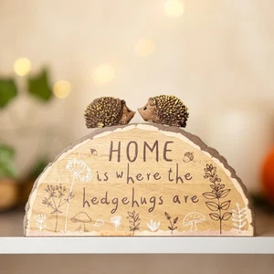 Autumn Hedgehog Plaque Ornament Home Decoration Woodland Animal Statue Figure - Picture 1 of 24