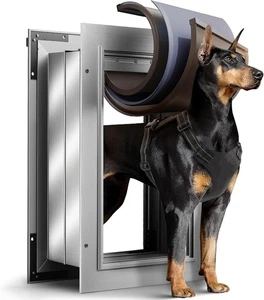 Puerta para Perros para Pared, Puerta Grande para Perros con 3 Solapas, Puerta para Perros de Aluminio - Imagen 1 de 6