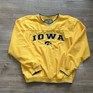 Pullover cortavientos University Of Iowa Hawkeyes cuello en V talla mediana amarillo - Imagen 1 de 5