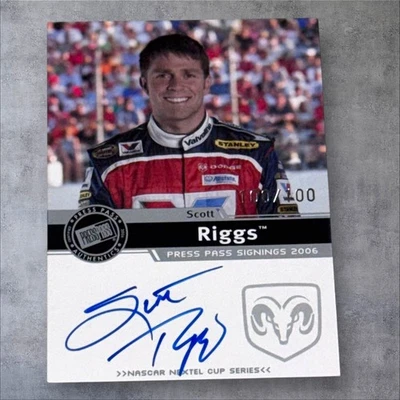 Scott Riggs PACK PULLED signed card 2006 PRESS PASS SIGNINGS SILVER #100/100 - Image 1 of 2