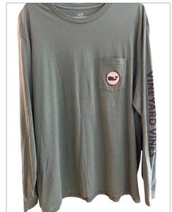 Vineyard vine men’s long sleeve double-sided T-shirt, size XXL Charleston Green - Picture 1 of 9