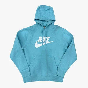 (Mens) Nike Sportswear Club 'Classic Logo' Fleece Graphic Pullover Hoodie Blue C - Picture 1 of 4