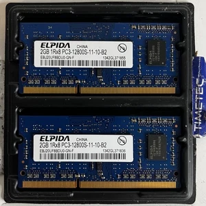 Elpida 4gb (2 x 2GB) 1Rx8 PC3-12800S-11-10-B2 Memory Ram Sticks - Picture 1 of 2