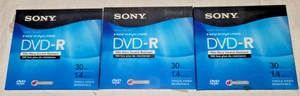Sony Handycam DVD-R 30 Min 1.4GB Recordable Disc  3 PACK New Sealed - Picture 1 of 2
