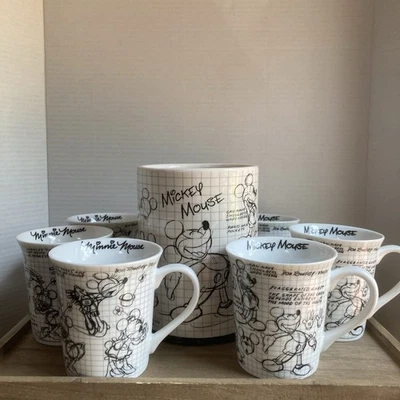 Disney Микки и Минни ~ альбом для набросков ~ набор из 6 кружек с держателем посуды  - Изображение 1 из 4