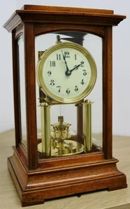 Antique German Gustav Becker 400 Day Anniversary Mahogany Torsion Mantle Clock - Picture 1 of 24
