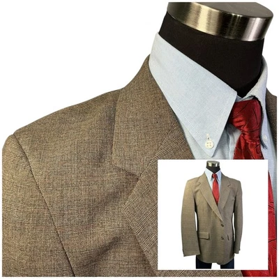 46L Levi's бизнес-класса костюм куртка Sport пальто Blazer Glen чек клетку коричневый - Изображение 1 из 4