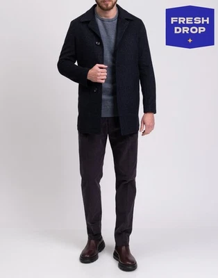 RRP €385 DOMENICO TAGLIENTE Baize Coat IT48 US38 M Cashmere & Wool Blend Striped - Image 1 of 4