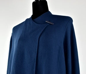 Giorgio Armani Taglia 10 Blu Navy Aperto Asimmetrico Cardigan Maglia Maglione Italia - Foto 1 di 15