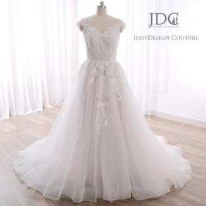 Gorgeous Beaded Lace Wedding Dress Bridal Gown Custom made 2-28W Plus Corset - Picture 1 of 13