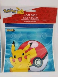 TWO Pokémon Loot Bag Goody Bag Swag Bag Party NEW 🥳 Kid Birthday 8 Count Each - Picture 1 of 5
