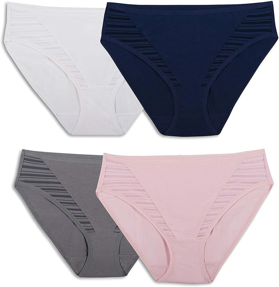 Fruit of The Loom Women's 4 PK Coolblend Hi Cut Panties Assorted 8 Womens