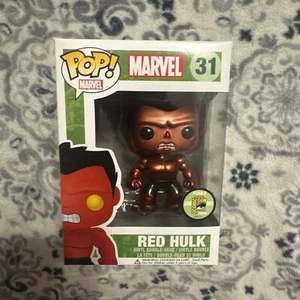 Marvel Funko Pop! Red Hulk #31 (SDCC Metallic 2013) ***480 Piece*** w/Protector - Picture 1 of 9