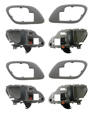 NUEVO JUEGO DE 8 piezas manijas y biseles de puerta interior gris para camioneta Chevy GMC 95-99 Foto 1 de 4
