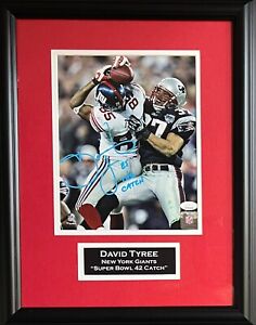 David Tyree framed signed inscribed 8x10 photo NFL New York Giants JSA COA