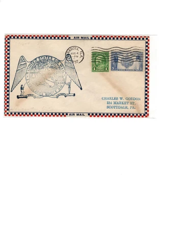 FIRST FLIGHT AIRMAIL COVER, EVERGLADES ROUTE, POSTMARKED SARASOTA, AUG 4, 1937 Cover