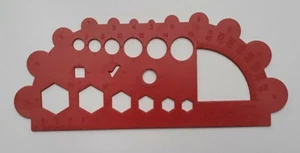 VINTAGE PLASTIC DRAFTING CURVES Templates USSR Soviet Ruler protractor RED - Picture 1 of 2
