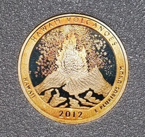 TONED 2012 S HAWAII VOLCANOES ATB WASHINGTON QUARTER CLAD PROOF UNC #P497 - Picture 1 of 2