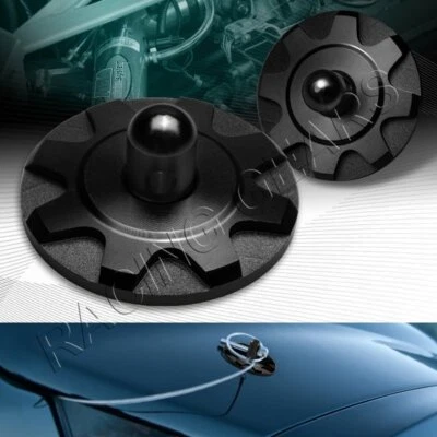 ЧЕРНЫЙ АЛЮМИНИЕВЫЙ БЕЗОПАСНОСТИ ГОНКИ SPORT КАПОТ ВНЕШНИЙ ВИД НАБОР КАПОТ БУЛАВКИ ЗАМОК ЗАЩЕЛКА - Изображение 1 из 4