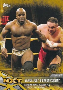 2017 Topps WWE NXT MATCH & MOMENTS GOLD SAMOA JOE & CORBIN #05/10 #14 - Imagen 1 de 1