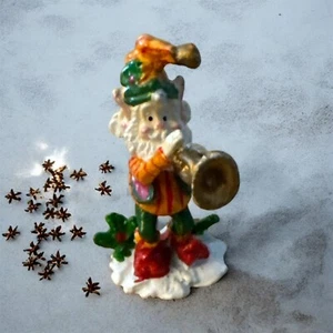 Vintage Enesco The North Pole Village Elf Playing Trumpet Snapper 1989 Zimnicki - Picture 1 of 2