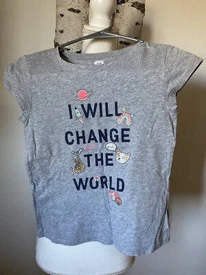 GAP Girls Size L (10) Gray Short Sleeve  Print T-Shirt Top - Image 1 of 4