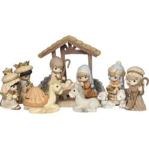 Precious Moments O Come Let Us Adore Him - Deluxe 11-Piece Nativity Set 181034 - Picture 1 of 11