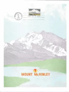 #1454 Pagina ricordo primo giorno (prodotta privatamente) Mount McKinley con FDC - Foto 1 di 2