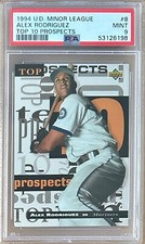 1994 Upper Deck Minor League Top 10 Prospects #8 ALEX RODRIGUEZ PSA 9 MINT