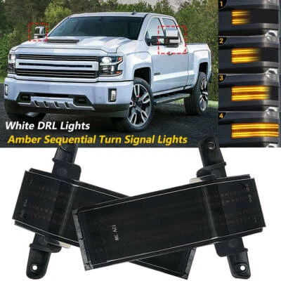For 2016-2018 Chevy Silverado GMC LED Dynamic Sierra Side Mirror Marker Lights - Image 1 of 4