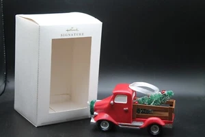 Hallmark Signature Christmas ornament red ceramic truck C tre NIB PT12 - Picture 1 of 4