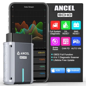 ANCEL ECHO Bluetooth OBD2 Scanner Code Reader Full System Car Diagnostic OIL BMS - Picture 1 of 18