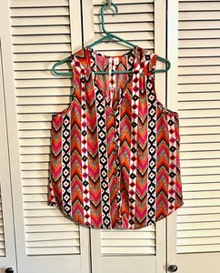 Miami Womens Blouse * Size Large * Sleeveless * Flowing * Button Embellishments - Picture 1 of 4