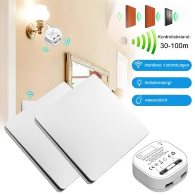 Wireless 230V Funk Schalter Set 433Mhz Wandschalter Doppel Lichtschalter Taster - Bild 1 von 4