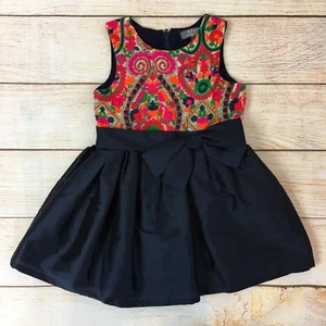 ATUN Kleinkind Mädchen 1-2T bestickt Schleife Kleid Party Urlaub marineblau Taft 18-24m - Bild 1 von 6