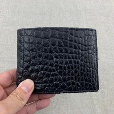 Double Side Black Genuine Crocodile Leather Skin MEN'S BIFOLD Wallet W#38