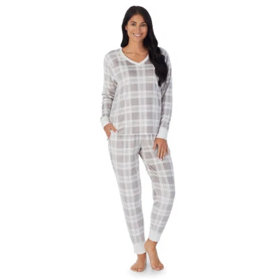 Cuddl Duds Women 2X Plus Gray Plaid Minky Fleece Lounge Pajama Set NWT - Image 1 of 4