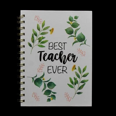 Best Teacher Ever Journal  Hardback Spiral Wire Bound Floral Lined Pages - Изображение 1 из 3