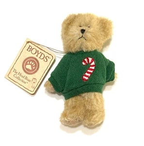 Vintage Mini Boyds Bear Thinkin' of Ya Serie grüner Pullover Zuckerstange 4 Zoll - Bild 1 von 12