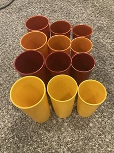 Vintage Tupperware Tumbler Cups Fall Harvest Colors, Made In The USA - Picture 1 of 5