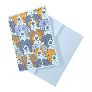 Retro Australian Shepherd Greeting Card Handmade Psychedelic Pet Portrait Art - Picture 1 of 12