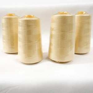 Perial Co 4 Cones of Polyester Threads for Sewing Quilting Serger Cream - Picture 1 of 1