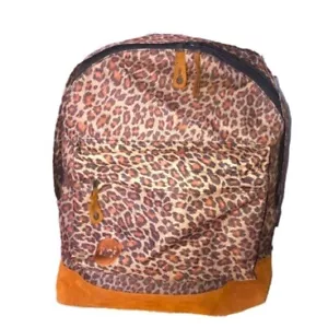 mi-pac Animal Print Backpack Pockets Zipper Padded Suede Like Bottom 16x16” - Picture 1 of 10