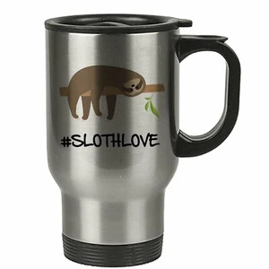 Sloth - Hashtag Animal Love - Tazza da viaggio riutilizzabile argento - regalo carino - Foto 1 di 1