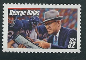 Scott#: 3150 - George Hala 32 Cents Football Coaches MNH Single Stamp - Picture 1 of 1
