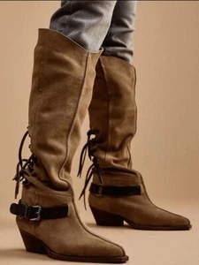 Stivali bassi nuovi Free People Back-lace Sway Slouchy - Foto 1 di 9